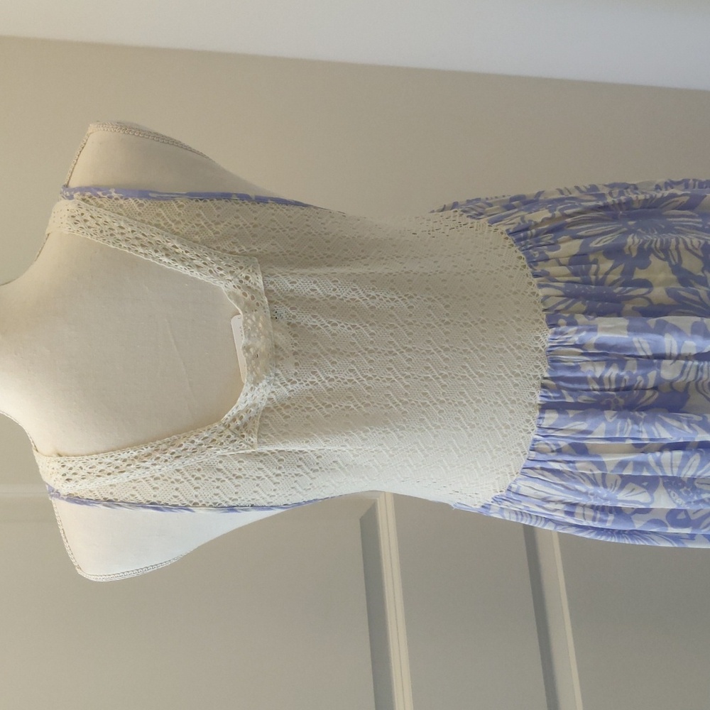New!Free people slip on boho-chick tier cornflower combo maxi dress Cottagecore - Picture 10 of 15
